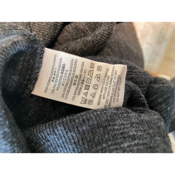 Free People We The Free Split Back Turtleneck GREY Size LARGE - Picture 4 of 6